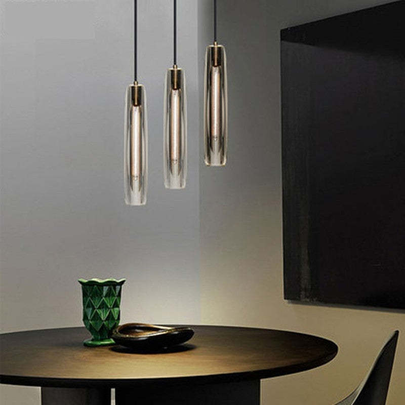 Arisha Brass Designer LED Glass Pendant Lamp - Neutral Decor