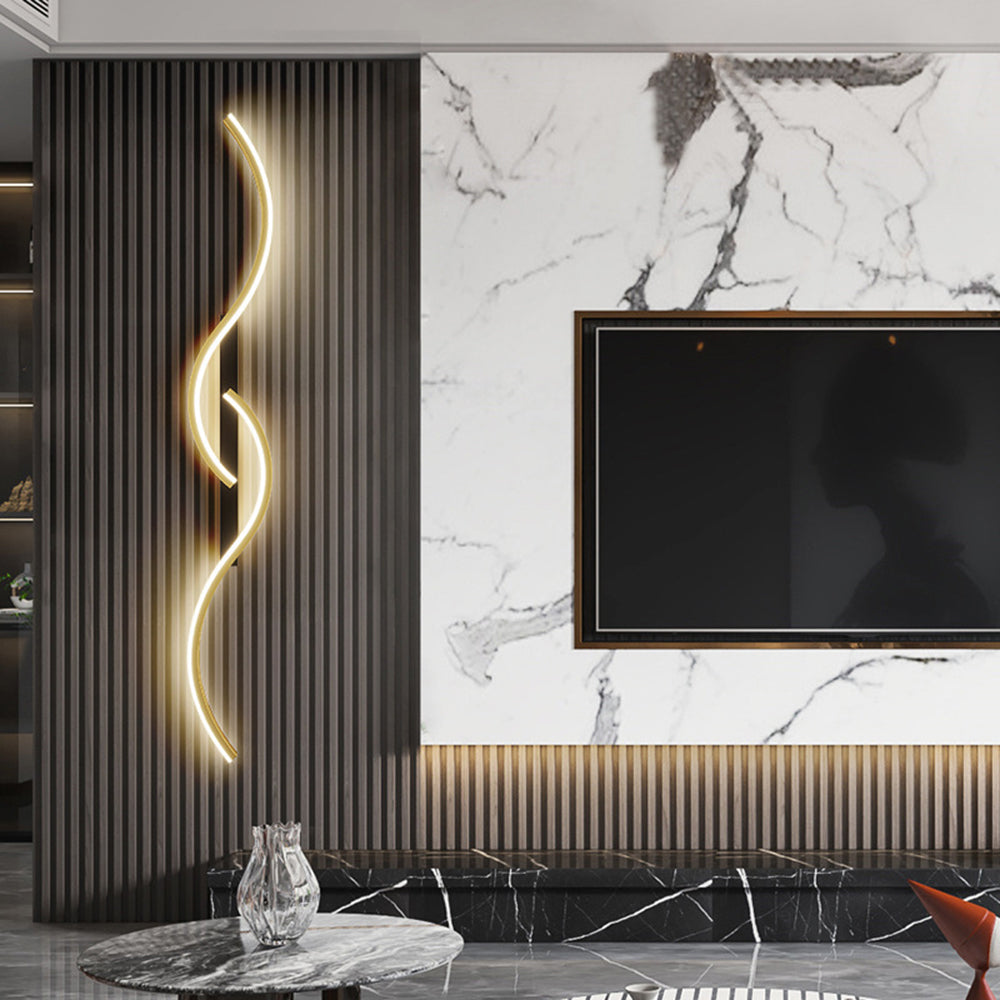 Arisha Modern Linear Wave Bedroom Wall Lamp Living Room - Neutral Decor