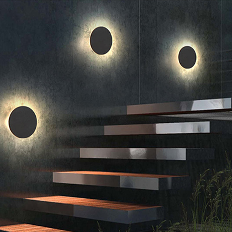 Klyne Minimalist Round/Square Outdoor Wall Lamp LED, Black/White - Neutral Decor