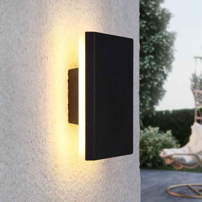 Klyne Minimalist Round/Square Outdoor Wall Lamp LED, Black/White - Neutral Decor