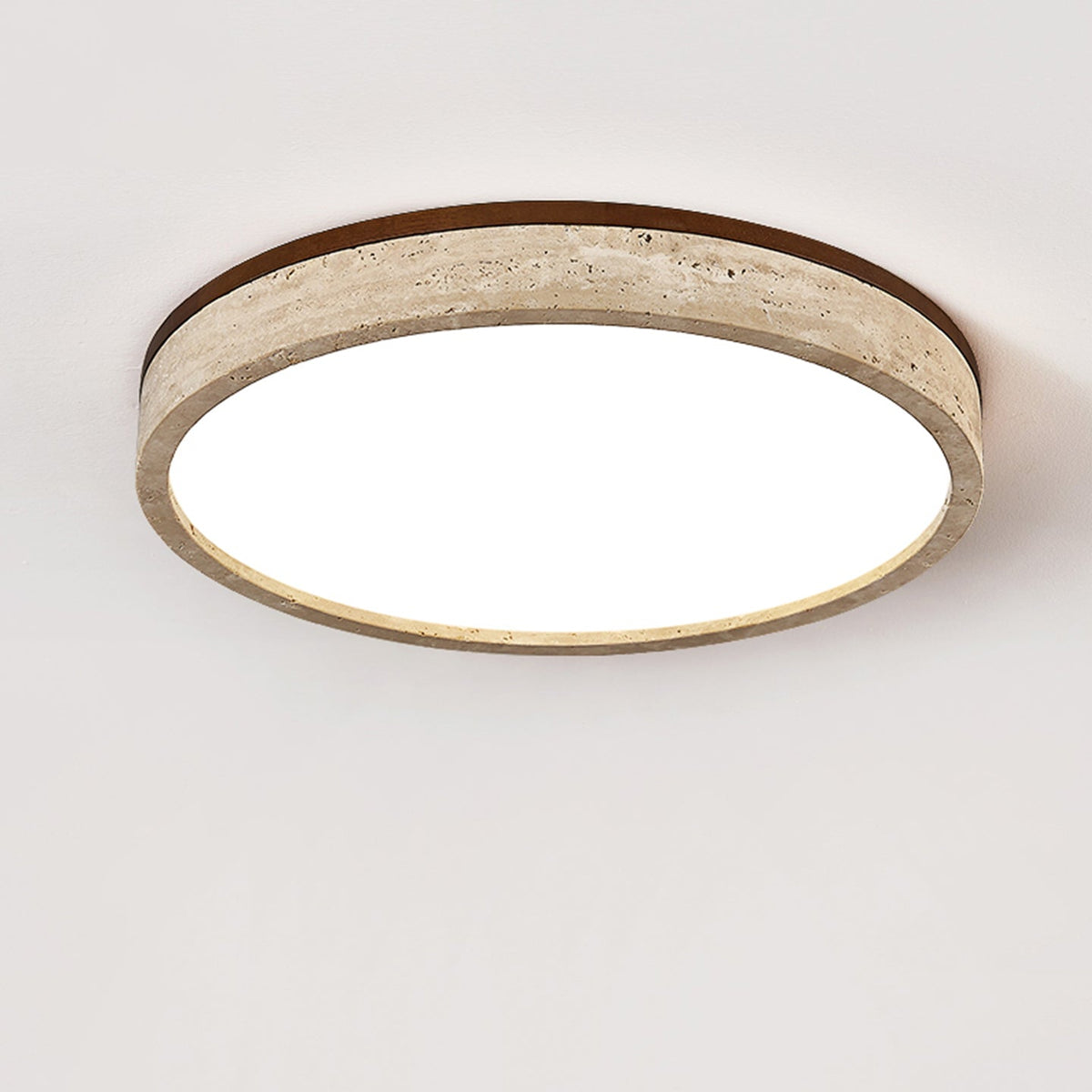 Xoan Glowly Travertine Halo Round Ceiling Lamp