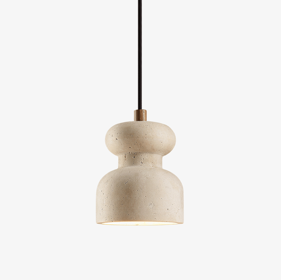 Ansel Textured Travertine Gourd Pendant Light