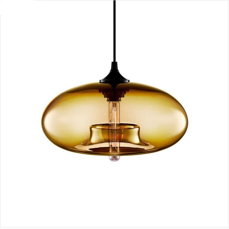 Valentina Modern Bread Shaped Glass Pendant Light 6 Color Living Room - Neutral Decor