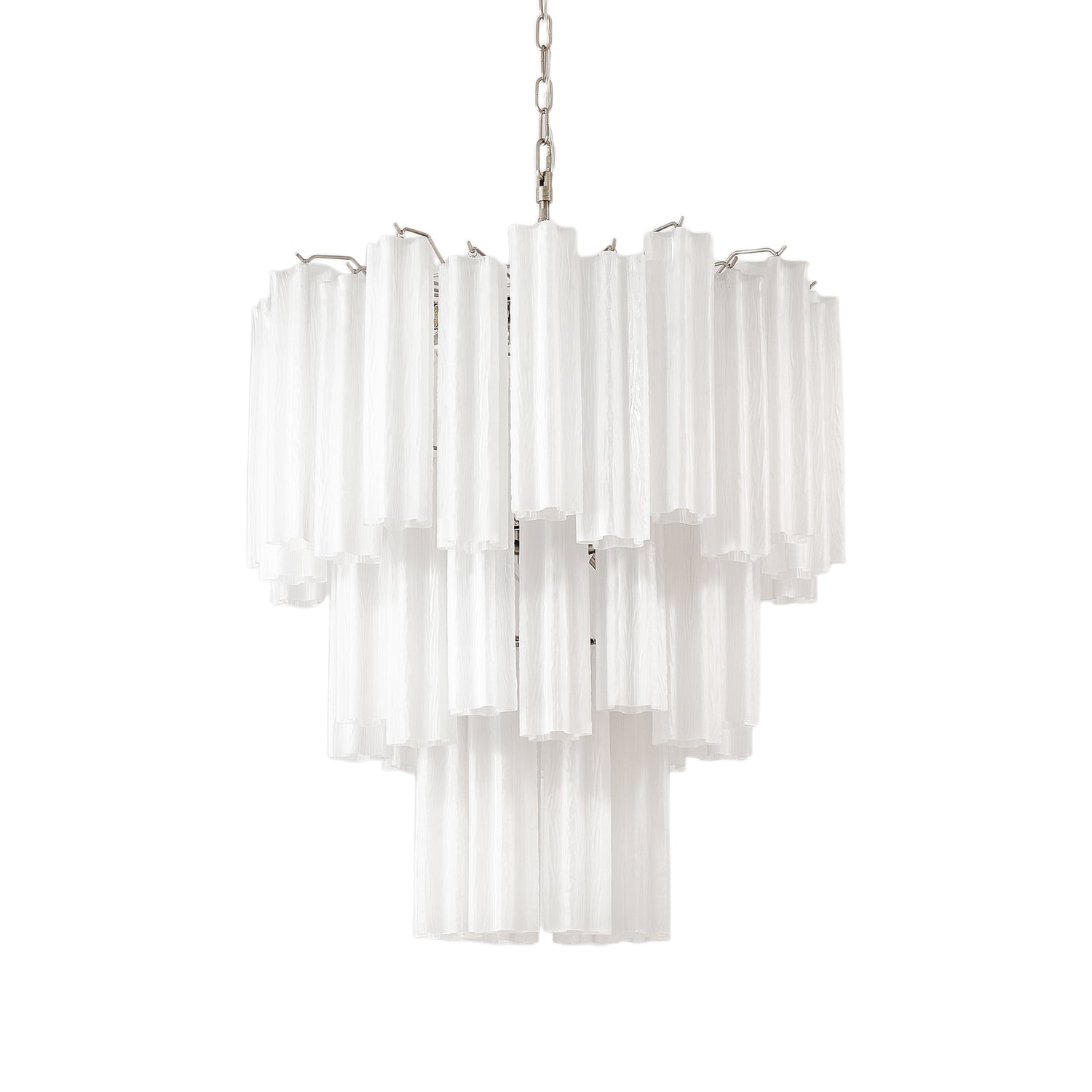 Lioreissa Chandelier Frosted Glass Tubes Layered Minimalist