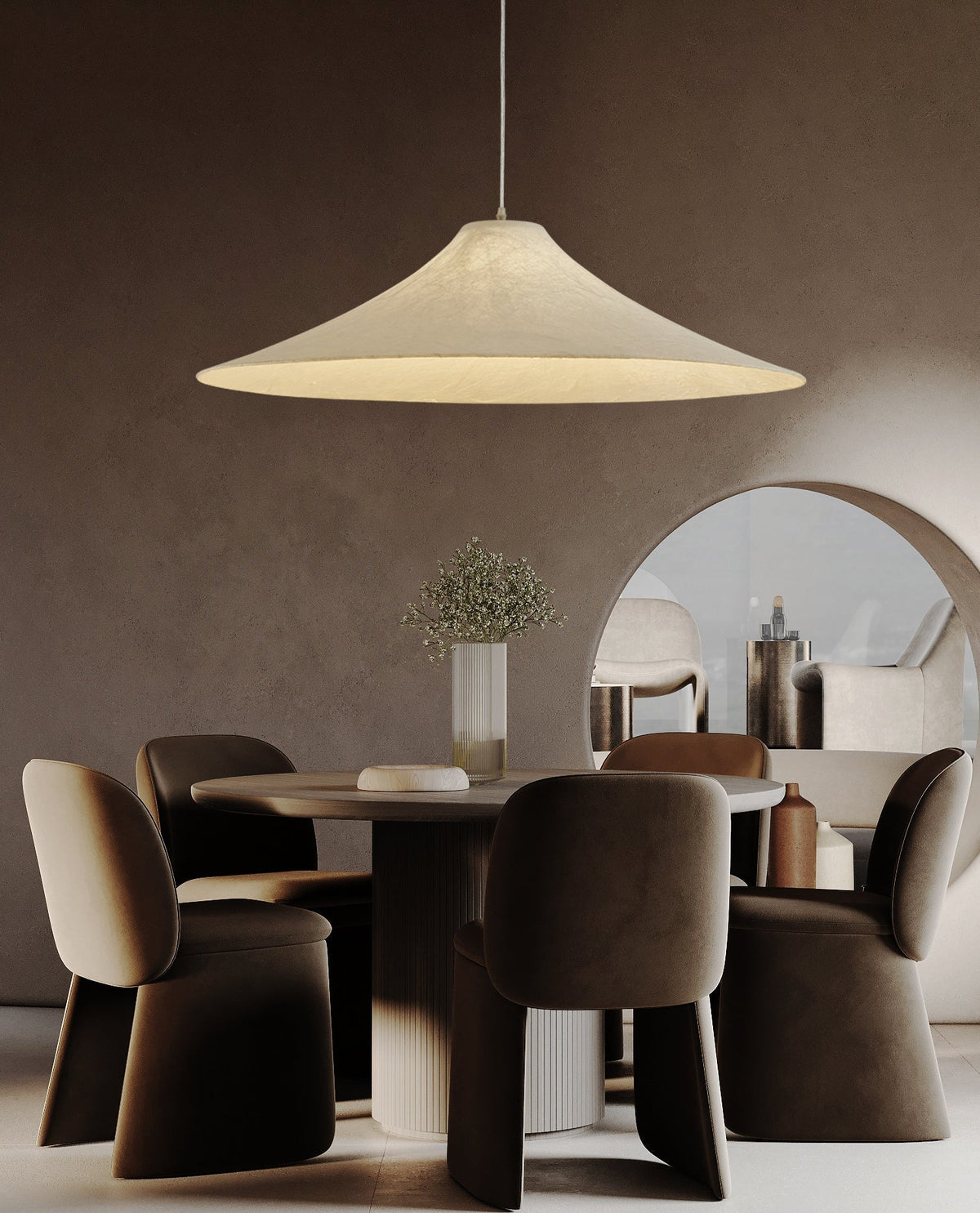 Abbotswell Modern Minimalist Natural Flat Pendant Lamp
