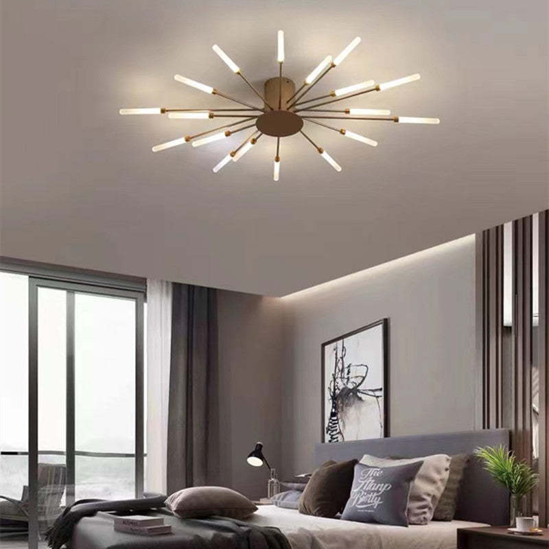Wesley Flush-Mount Ceiling Light Fireworks, Black/Gold - Neutral Decor