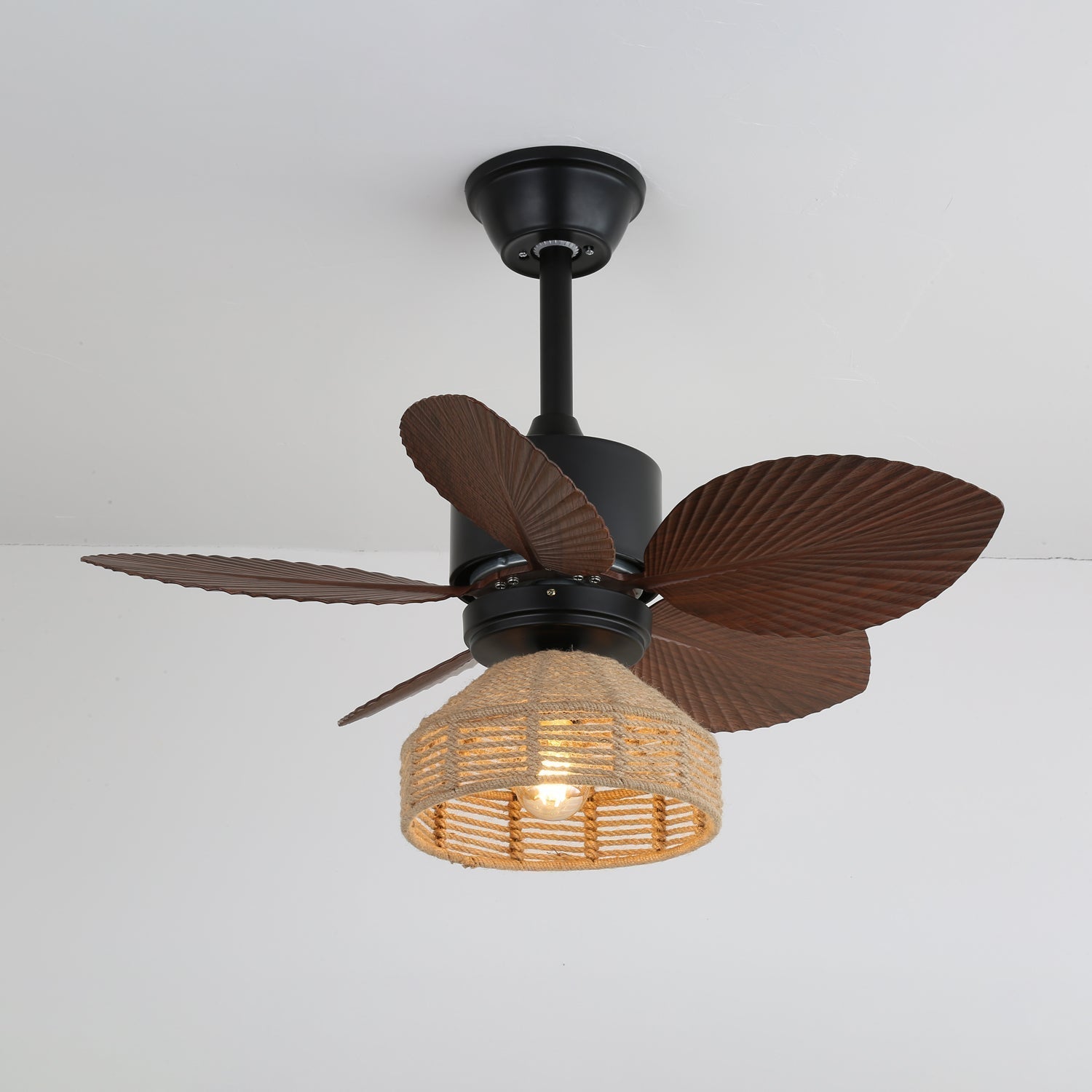Rivora Tropical Rattan Ceiling Fan Light