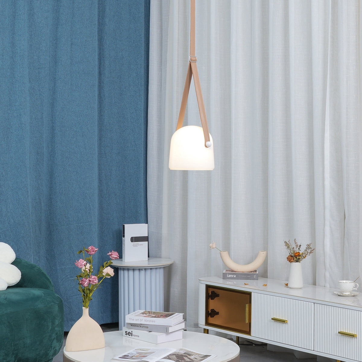 Averisce Leather Industrial Pendant Light