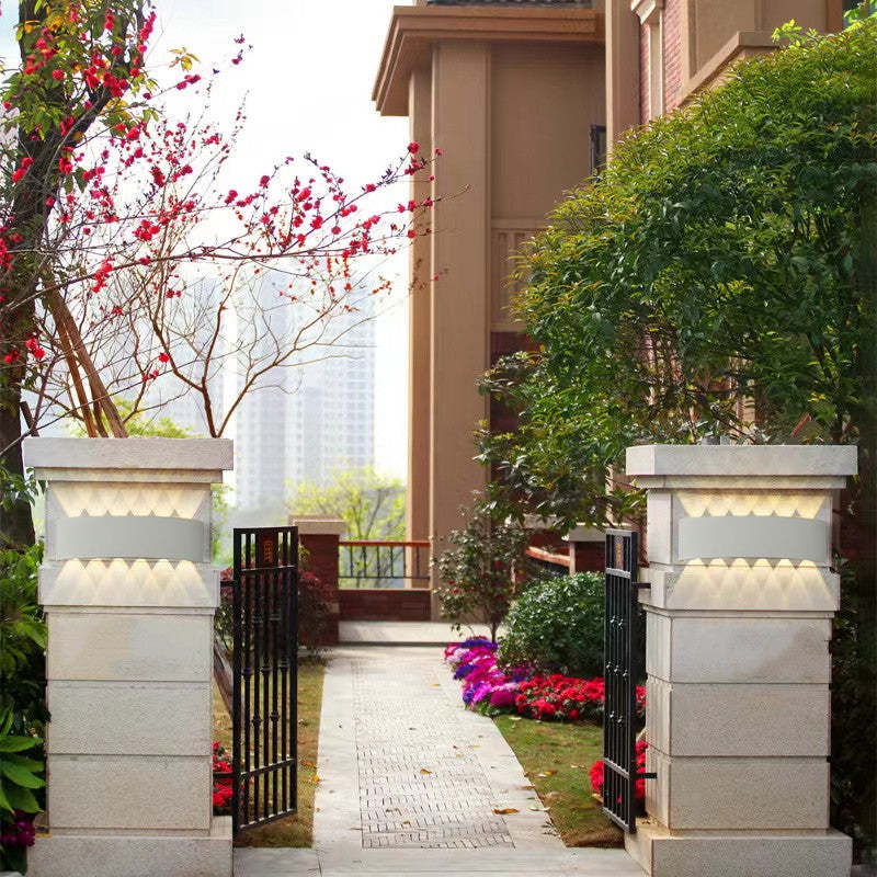 Ray Modern Rectangular Outdoor Wall Lamp Water-Wave - Neutral Decor