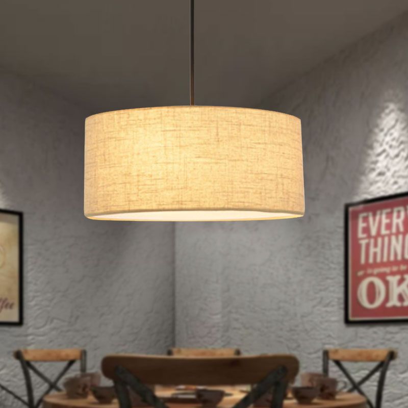 Ritta Modern Fabric Drum Pendant Light Fabric Farmhouse - Neutral Decor