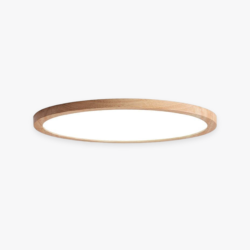 Muto Modern Wood Round Flush Mount Ceiling Lights Living Room - Neutral Decor