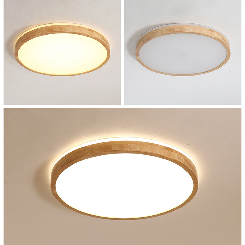 Muto Nordic Acrylic/Wood Flush Mount Ceiling Light Wood - Neutral Decor