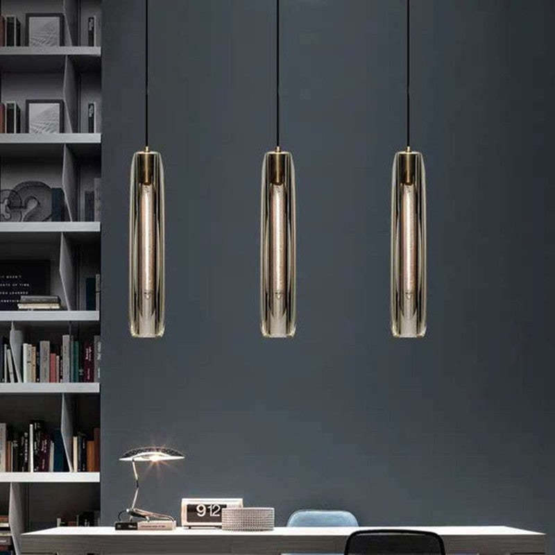 Arisha Brass Designer LED Glass Pendant Lamp - Neutral Decor