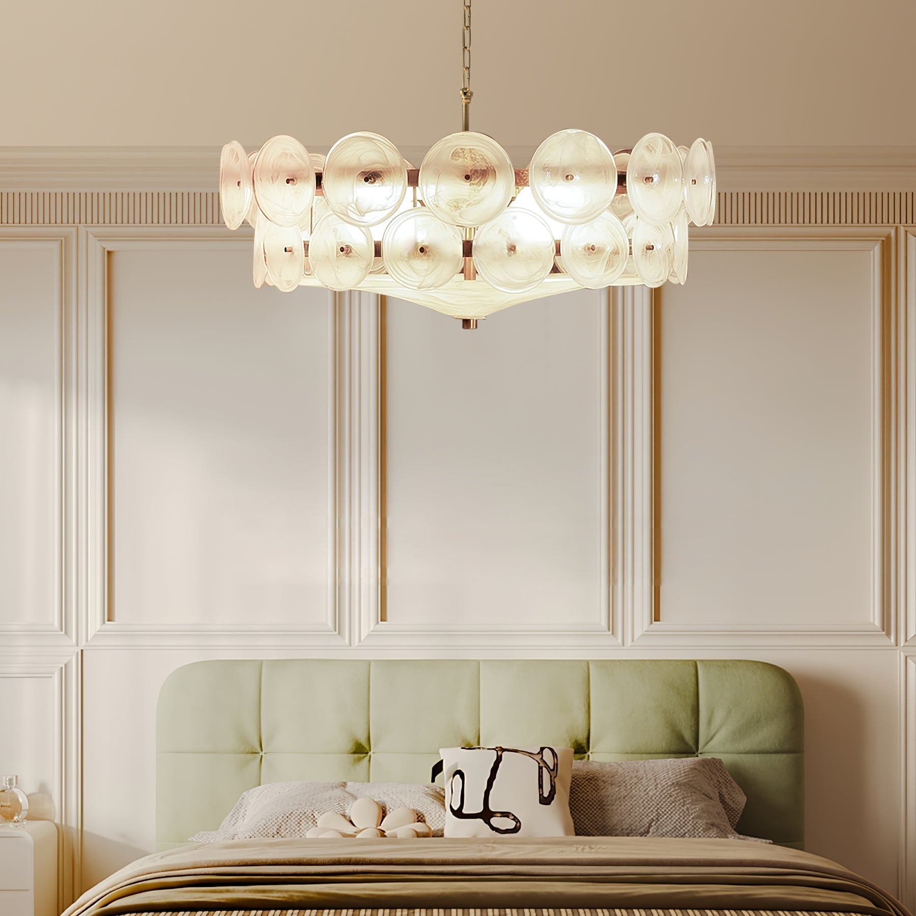 Eirinena Chandelier Murano Glass Disc Vintage