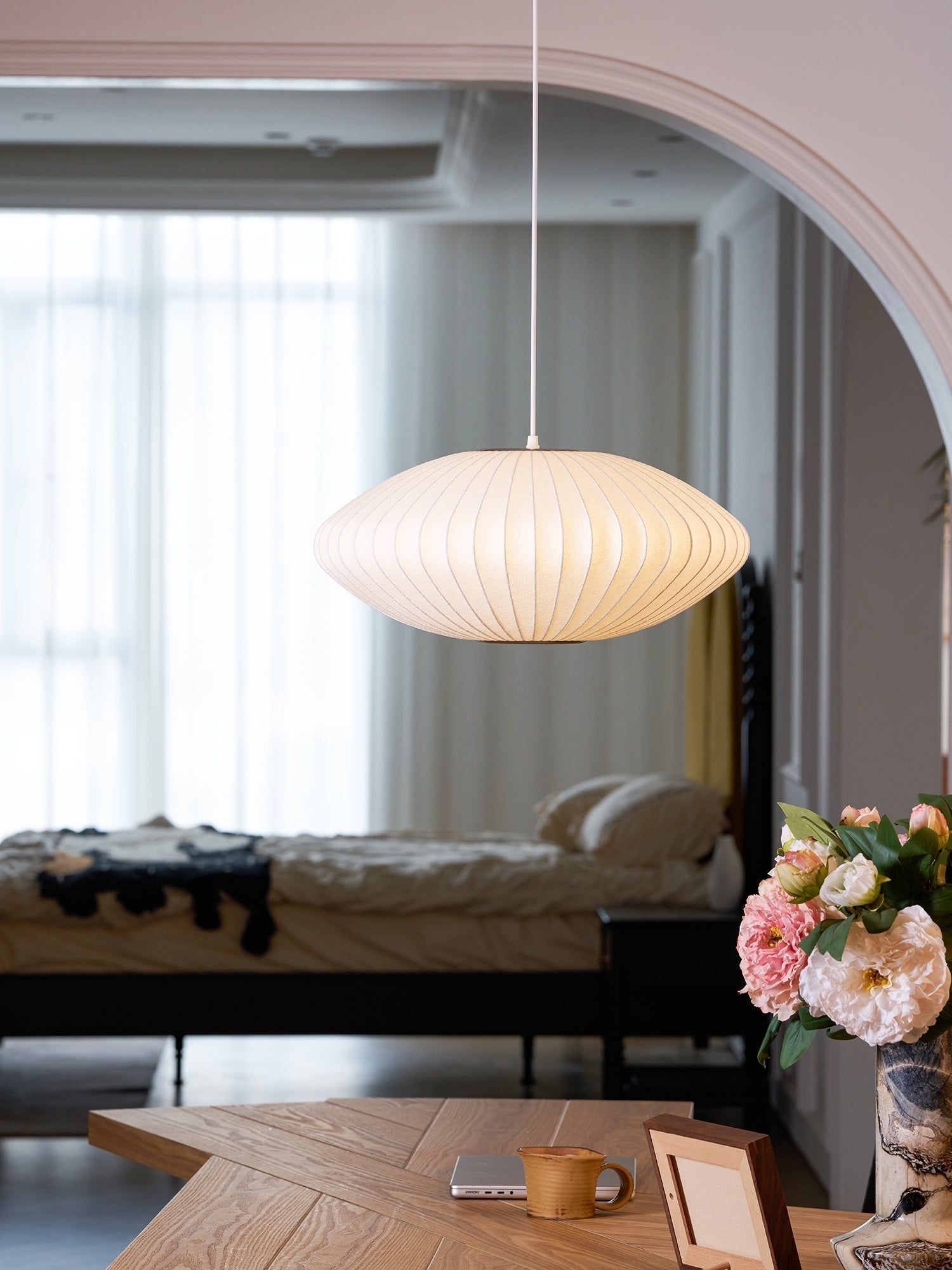 Nebula Bubble Mulberry Silk Pendant Lamp - Neutral Decor