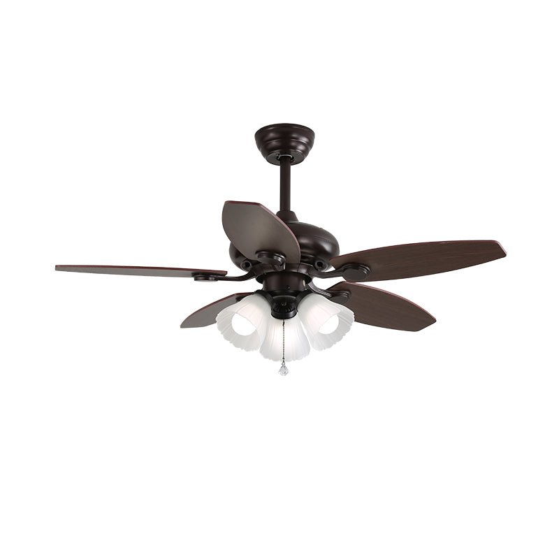 Elvael Classic Wood Glass Ceiling Fan Light