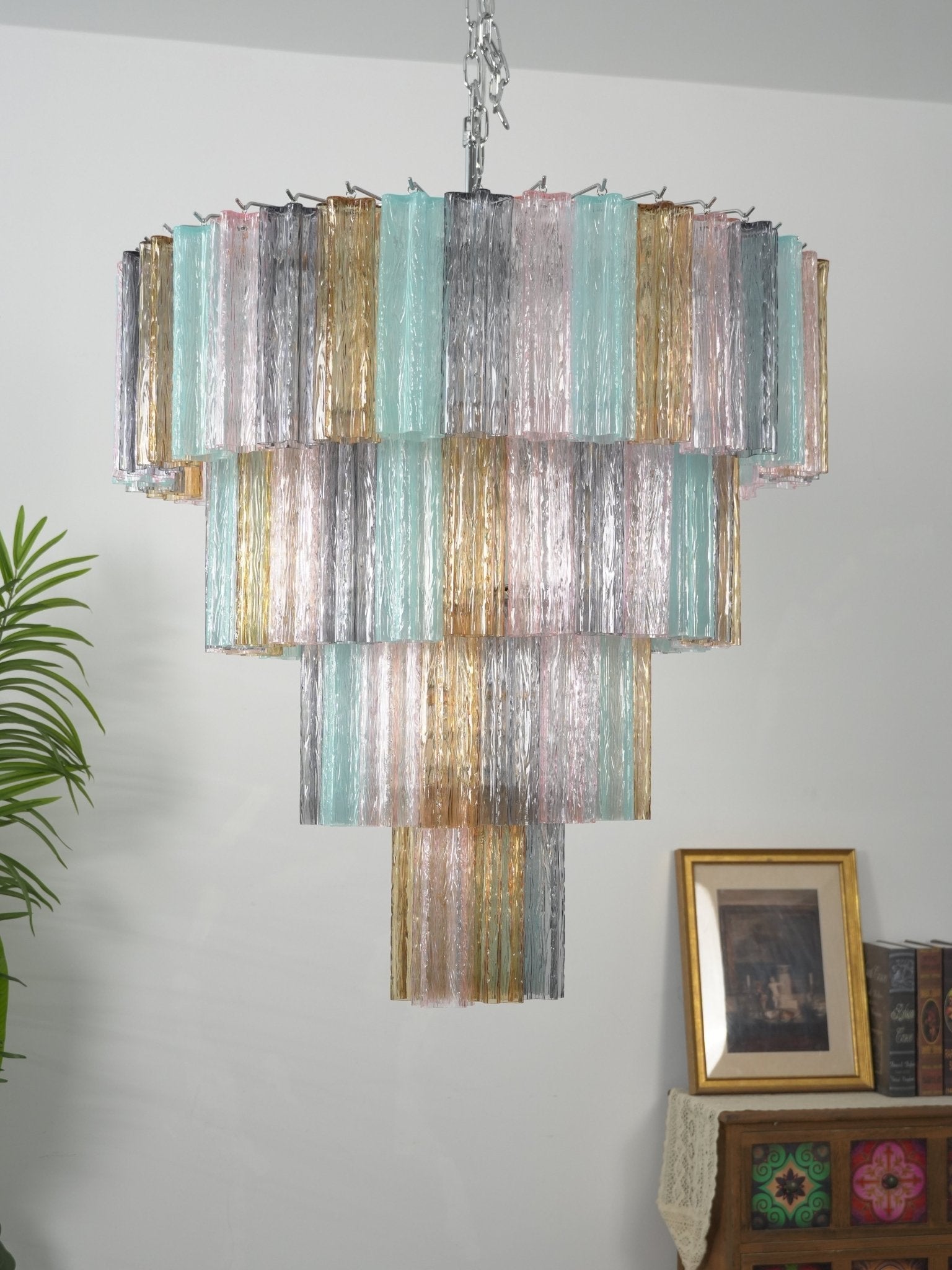 Kobi Eclat Elegant Colorful Glass Prism Chandelier