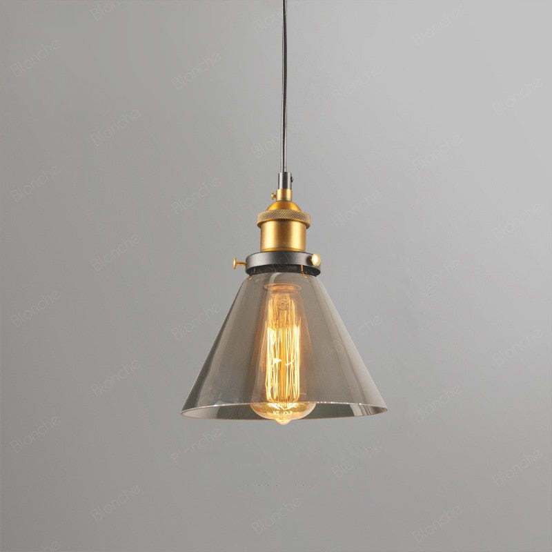 Arisha Industrial /Glass Pendant Light Dining Room - Neutral Decor