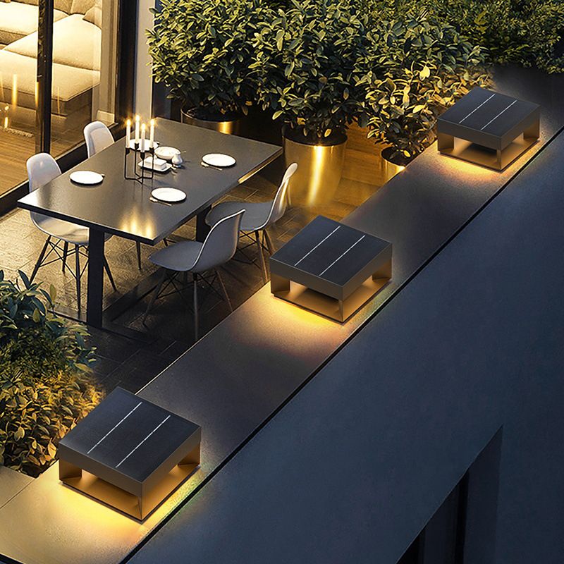 Ray Post Modern Solar Square LED Outdoor Light - Neutral Decor