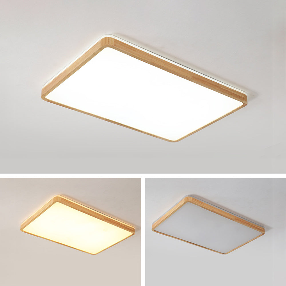 Muto Nordic Acrylic/Wood Flush Mount Ceiling Light Wood - Neutral Decor