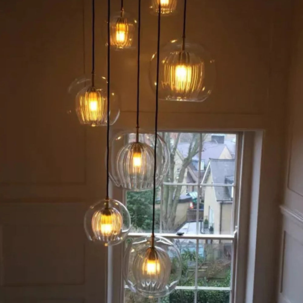 Valentina Nordic Glass Globe Pendant Light Bedroom - Neutral Decor