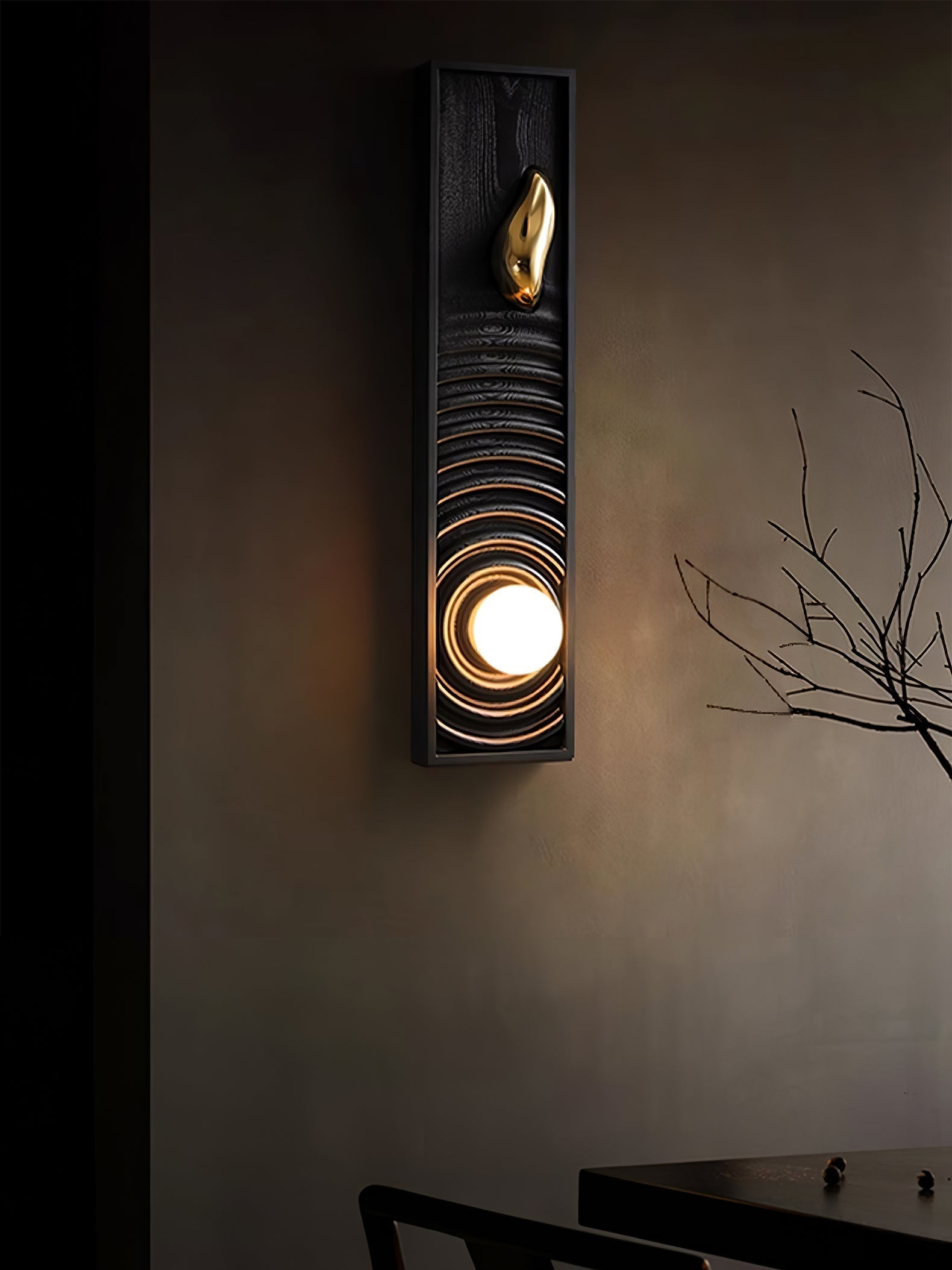 Caleb Vintage Wood Wall Lamp
