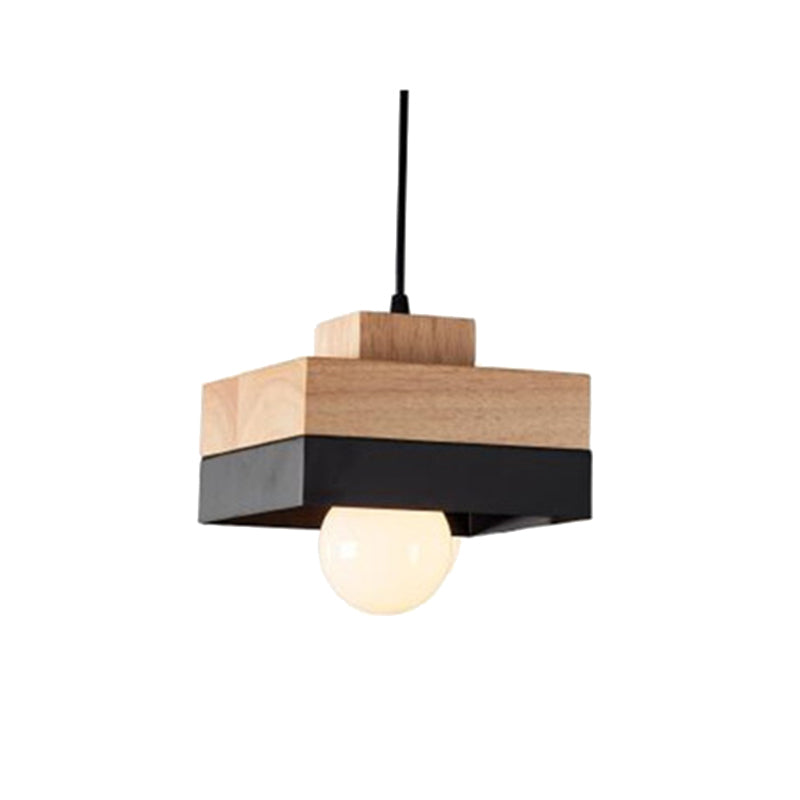 Valentina Modern Square Round Pendant Light Wood Living Room - Neutral Decor