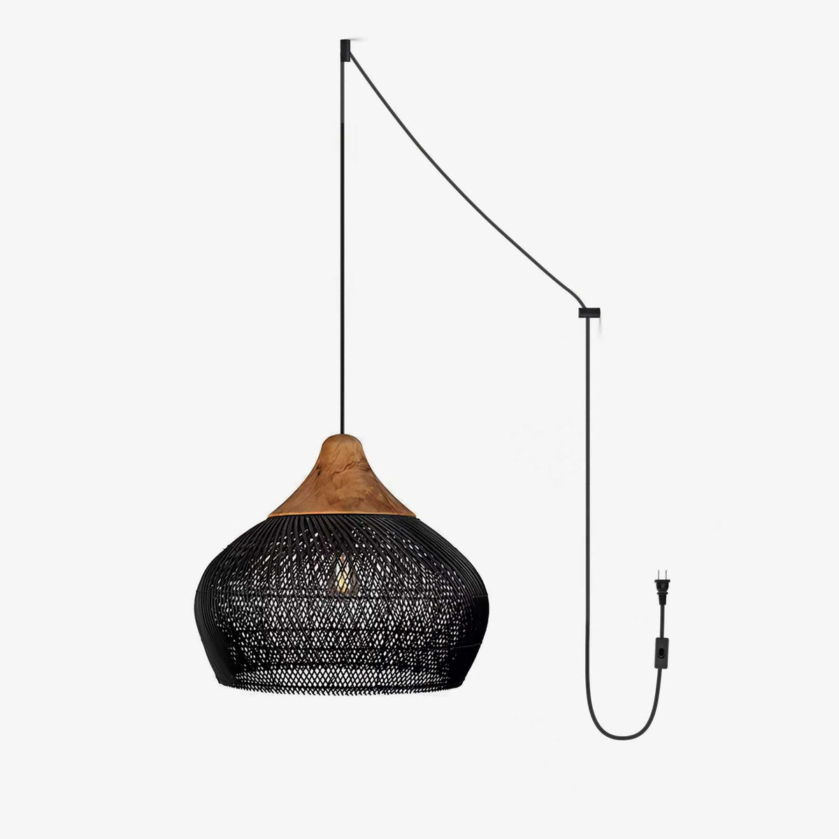 Canirora Pendant Lamp Rattan Swag Woven