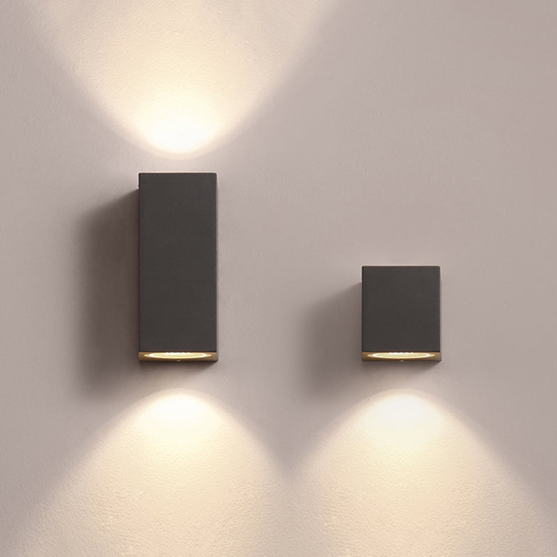 Tavon Minimalist Metal Square Outdoor Wall Lamp, Black - Neutral Decor