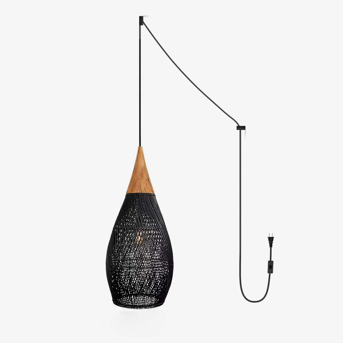 Canirora Pendant Lamp Rattan Swag Woven