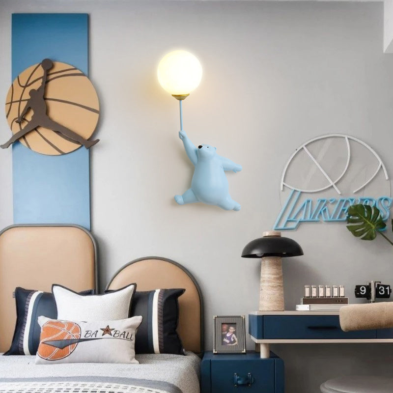 Aria Wall Reading Lamp Bear Balloon Children Bedroom/Bedside/Study - Neutral Decor