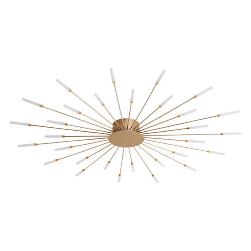 Wesley Flush-Mount Ceiling Light Fireworks, Black/Gold - Neutral Decor