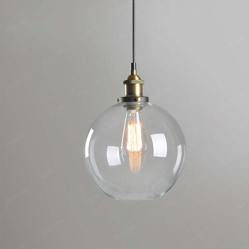 Arisha Industrial /Glass Pendant Light Dining Room - Neutral Decor