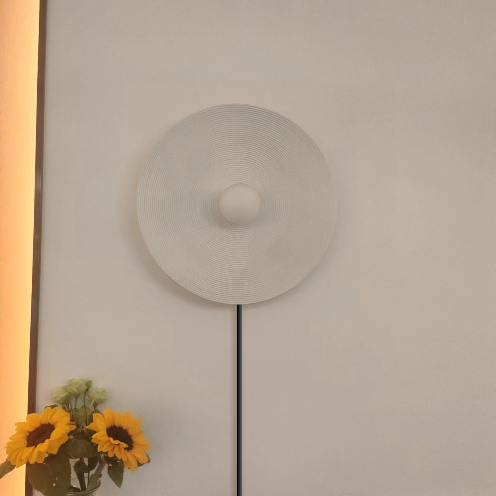 Aria Modern Round Indoor Wall Lamp Wood Bedroom Living Room - Neutral Decor