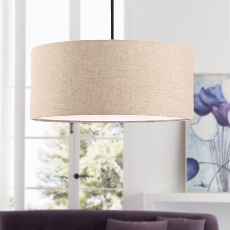 Ritta Modern Fabric Drum Pendant Light Fabric Farmhouse - Neutral Decor
