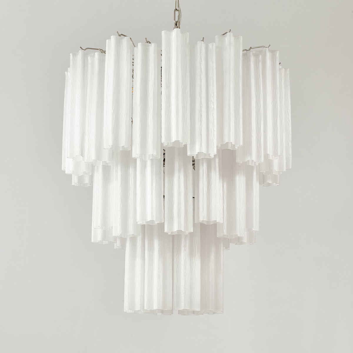 Lioreissa Chandelier Frosted Glass Tubes Layered Minimalist