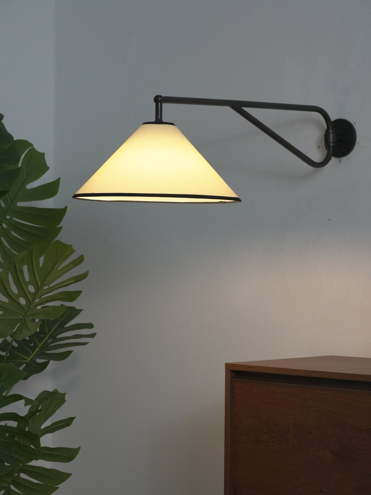 Zane Diaphane Minimalist Swing Fabric Wall Lamp
