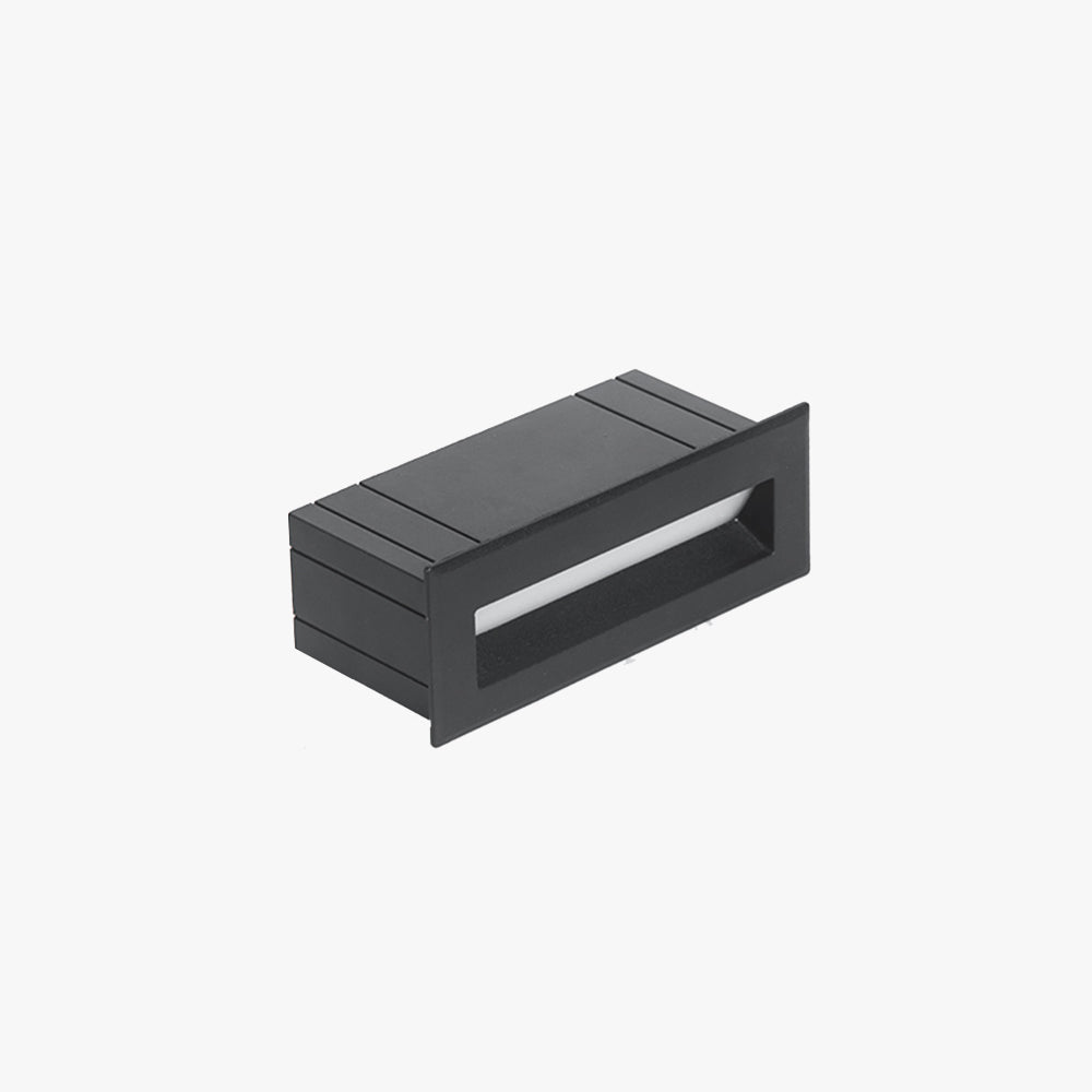 Ray Modern Metal Rectangular Outdoor Deck/Step Light, Black - Neutral Decor