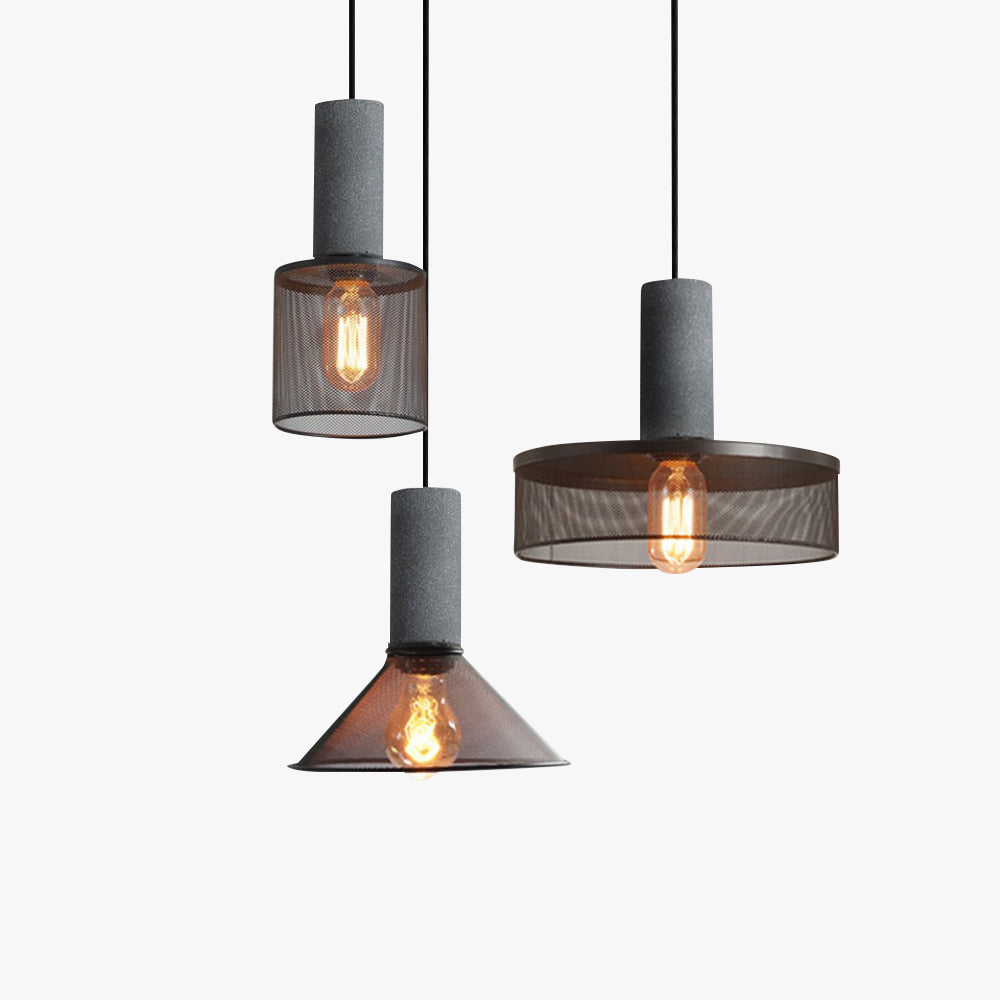 Arisha Industrial Cylindrical Pendant Light, Cement Wabi-Sabi - Neutral Decor