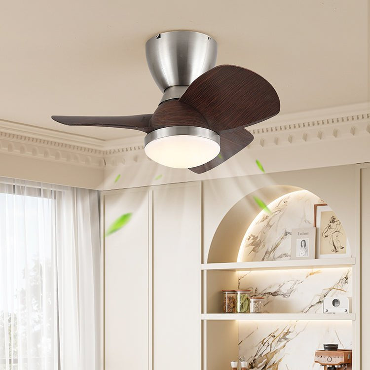 Aldiian Minimalist Brass Wood Ceiling Fan Light