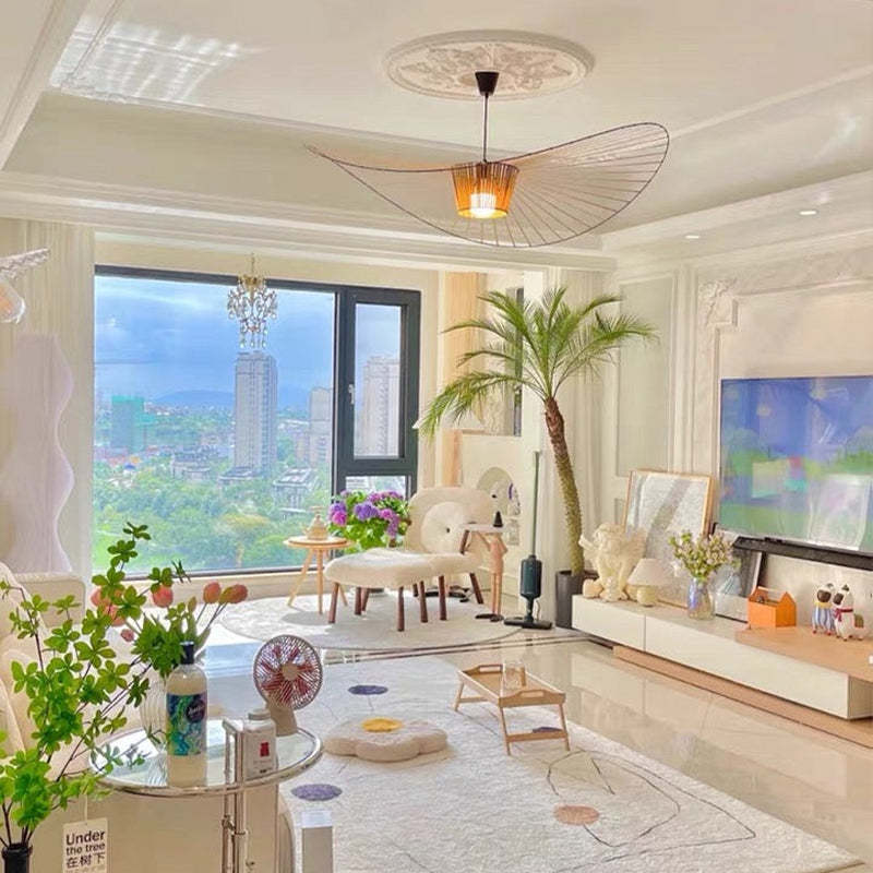 Ritta Modern Flower Fabric Pendant Light - Neutral Decor