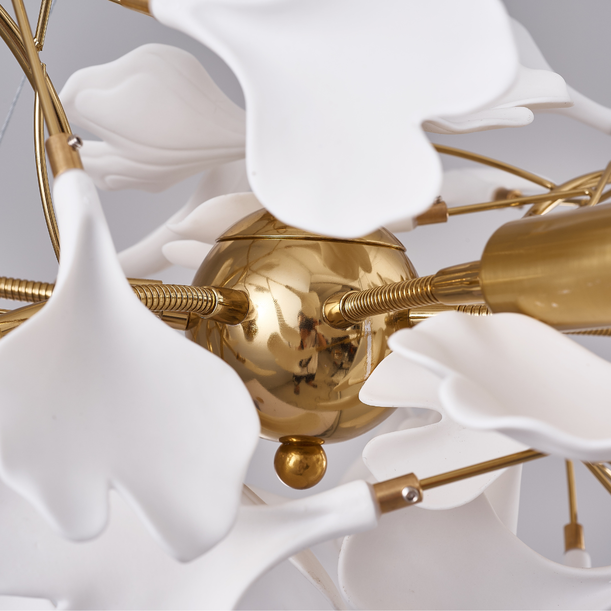 Olivia Gildglow Luxury Ceramic Chandelier Large Foyer Gingko Leaf Living Room - Neutral Decor