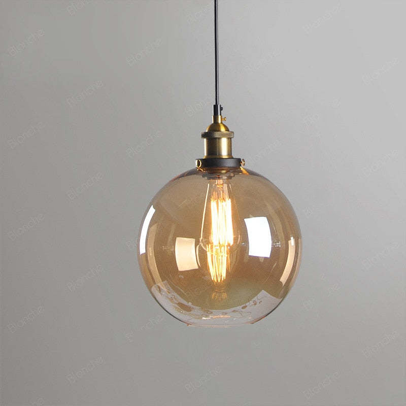 Arisha Industrial /Glass Pendant Light Dining Room - Neutral Decor