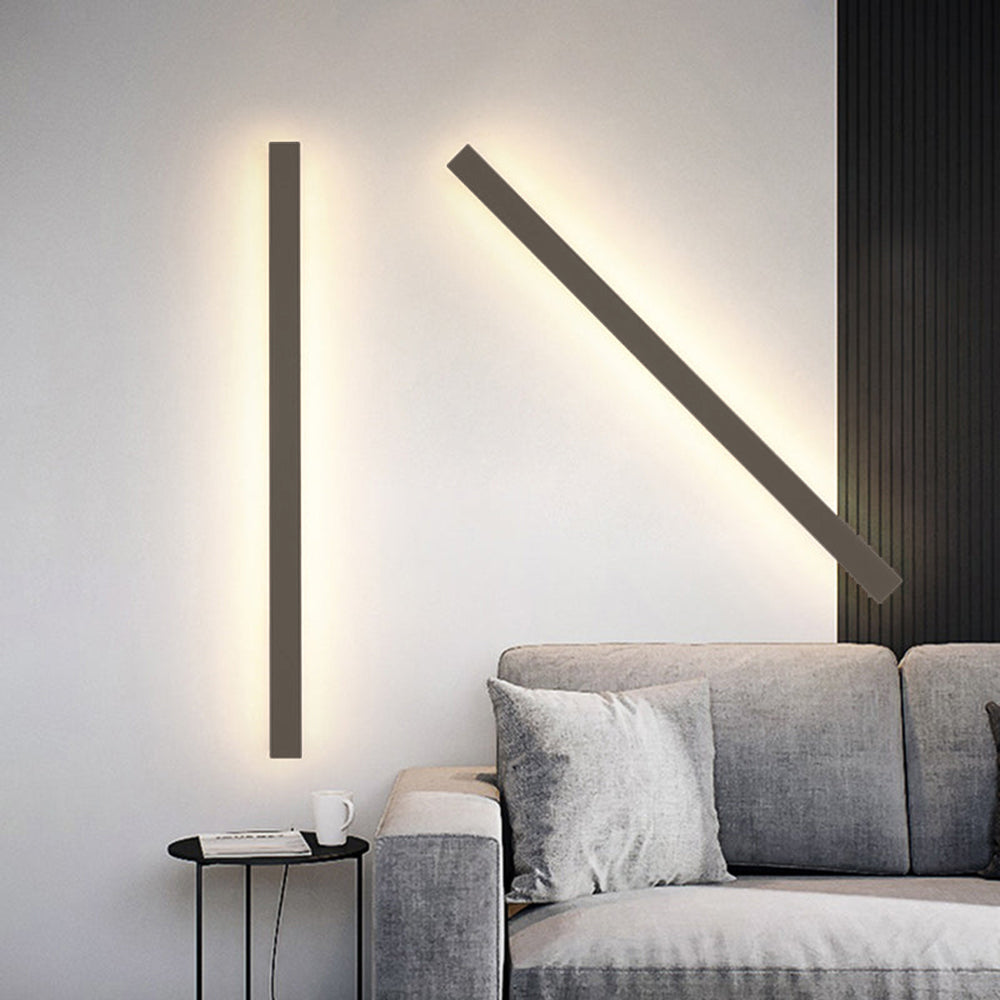Arisha Sleek Minimalist Rimless Linear Outdoor Wall Light - Neutral Decor