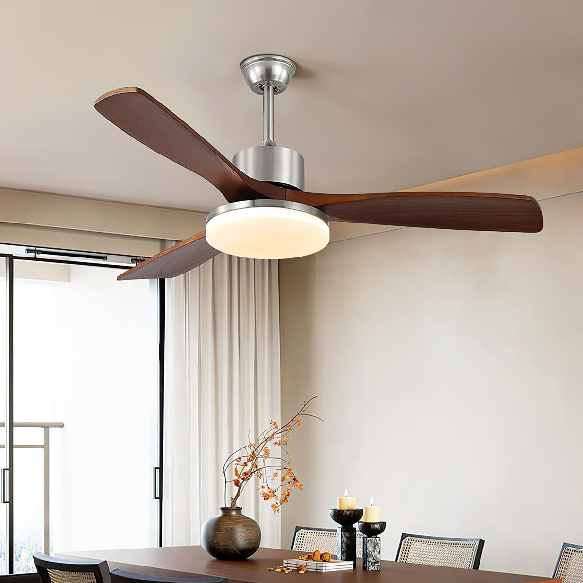 Alduira Modern Wood Ceiling Fan Light