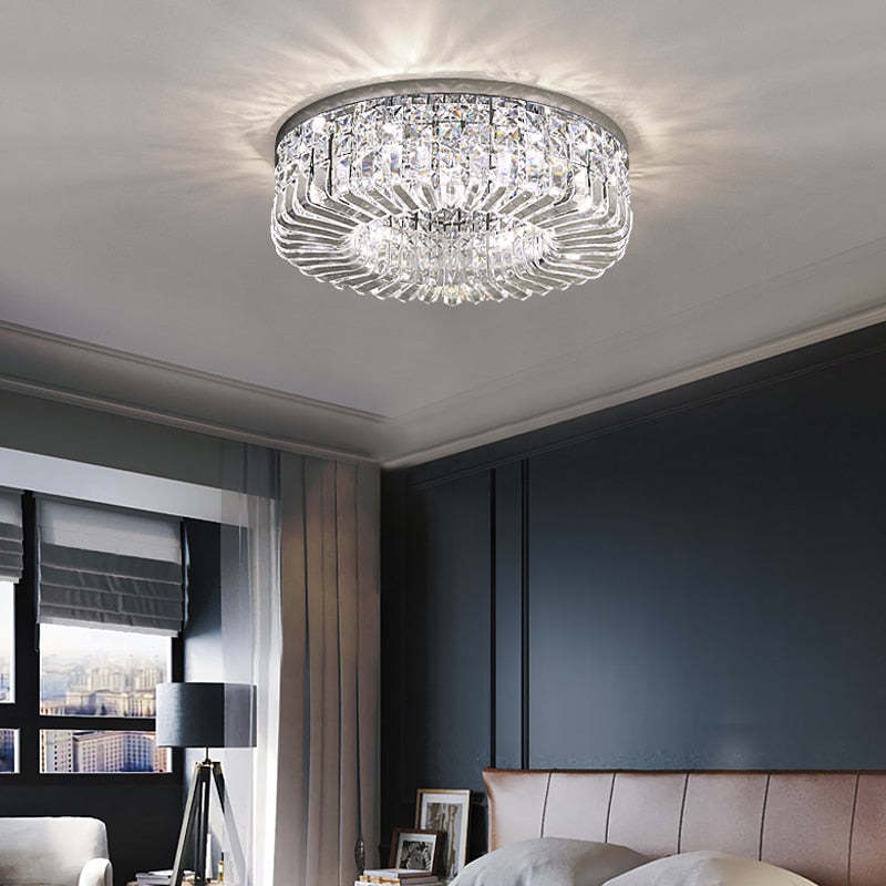 Kristy Luxury Flush Mount /Crystal Ceiling Light - Neutral Decor