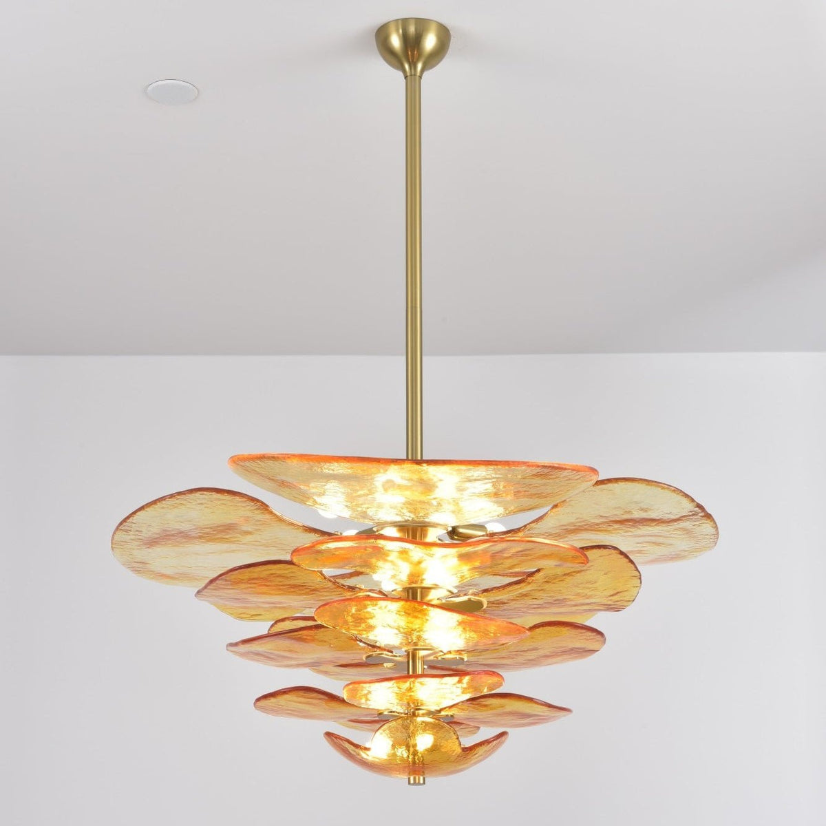 Crivs Chandelier Gold Murano Glass Petal Luxury