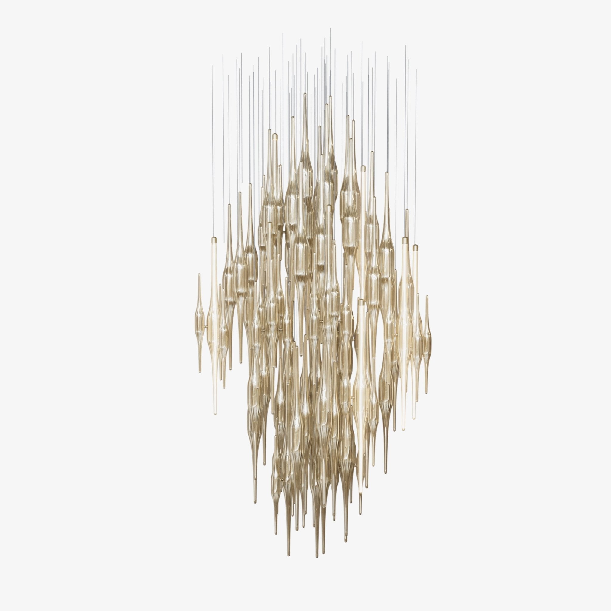 HydroDrop Amber Glass Grand Cascade Chandelier