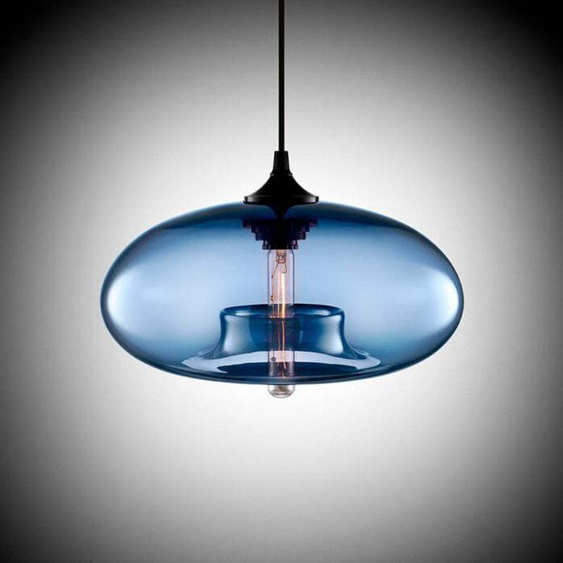 Valentina Modern Bread Shaped Glass Pendant Light 6 Color Living Room - Neutral Decor