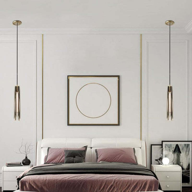 Arisha Brass Designer LED Glass Pendant Lamp - Neutral Decor